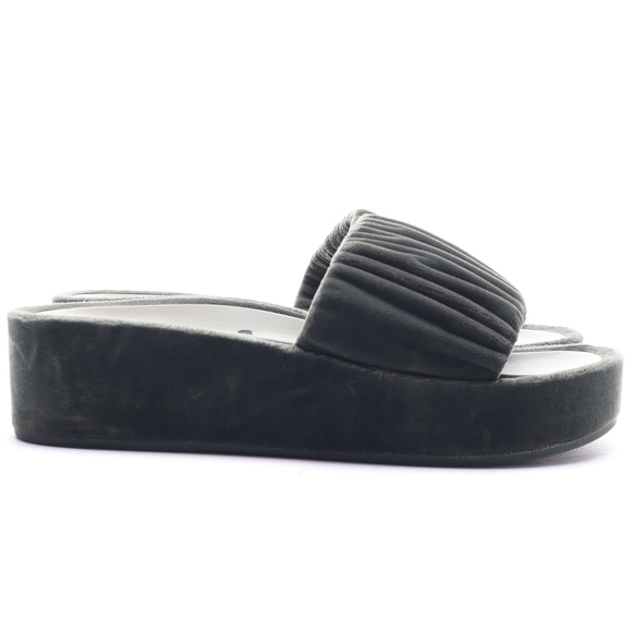 Aerosoles Women DADA Velvet Slide Platforms Shoes 7.5 Forest Green - Picture 3 of 16